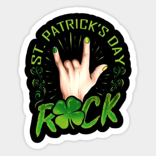 Sign Of The Horns Hand Logo Rock Music St Patricks Day Sticker